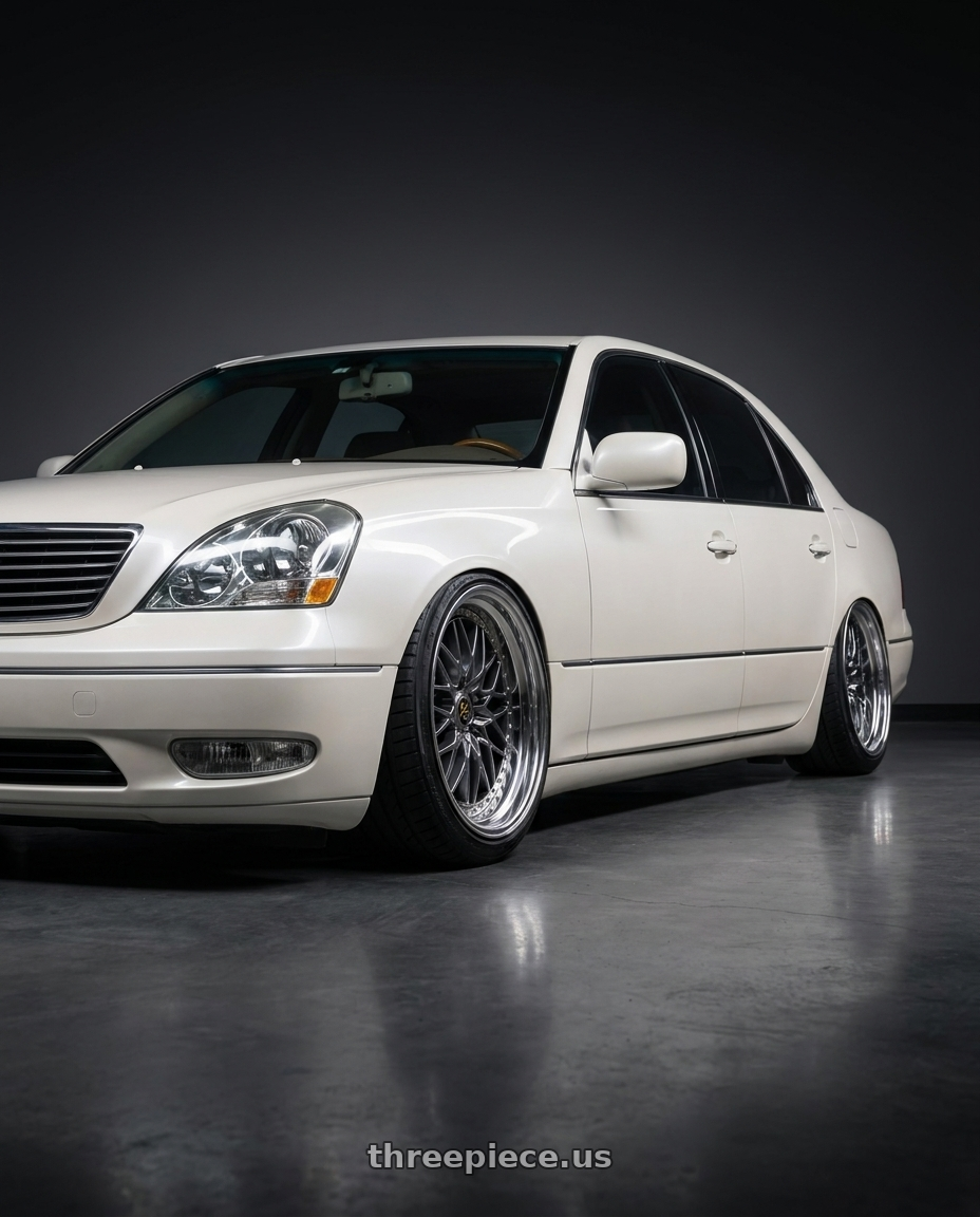 2001 Lexus LS 430 with Work Vs-Xv 5x100 18x7.5-5 A Disk Brilliant Silver Black wheels