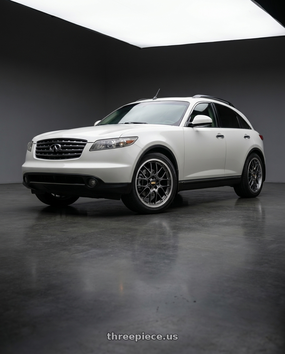2004 Infiniti FX35 with BBS RS-GT 5x112 19x8.5+30 Diamond Black wheels