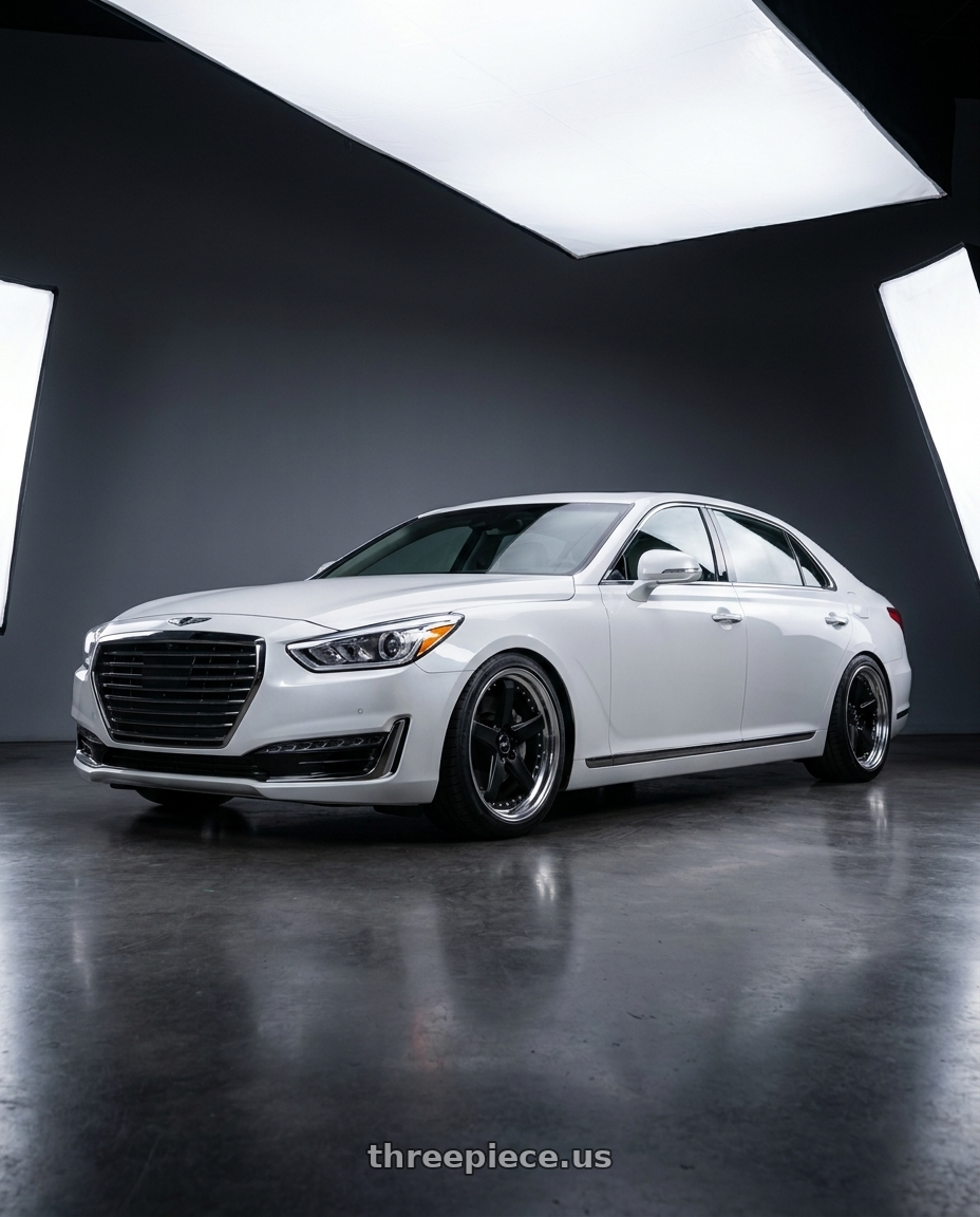2018 genesis g90 ultimate with Work Zeast St2 5x112 20x8+12 W Disk Matte Black wheels
