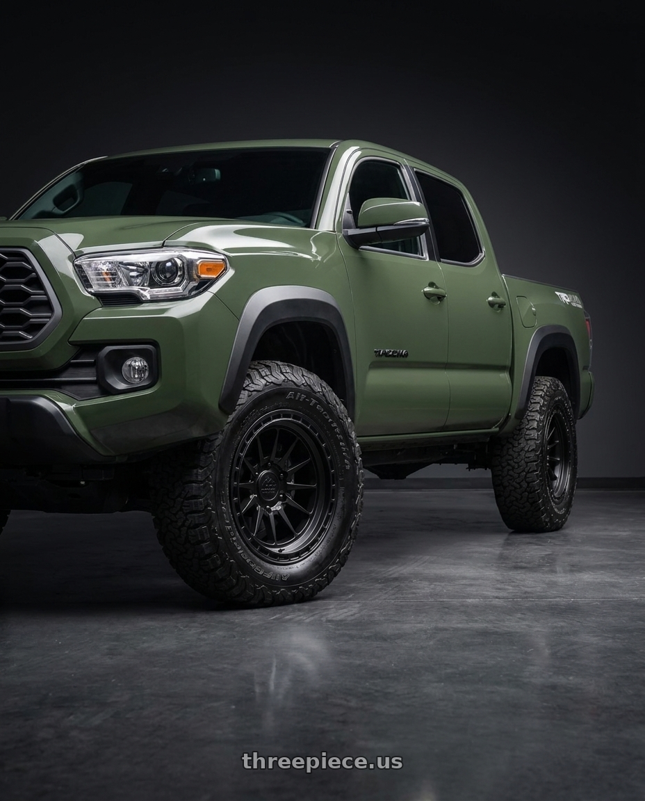 2023 toyota tacoma with LOCK OFFROAD BAJA 6x139.7 17x9 +0 Matte Black W Matte Black Ring wheels