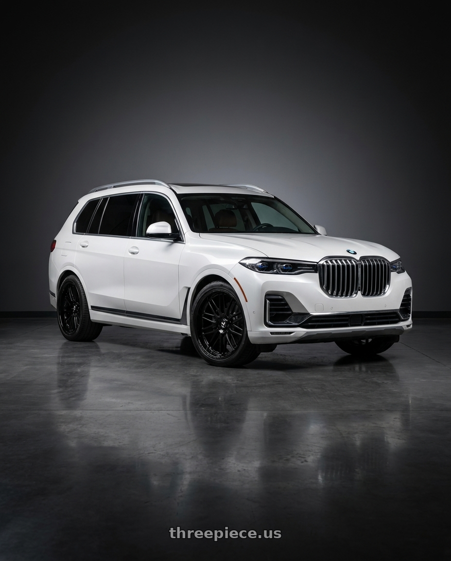 2021 bmw x7 xdrive40i with Fittipaldi FS370B 5X112/5X120 22x9.5 +30 Gloss Black wheels