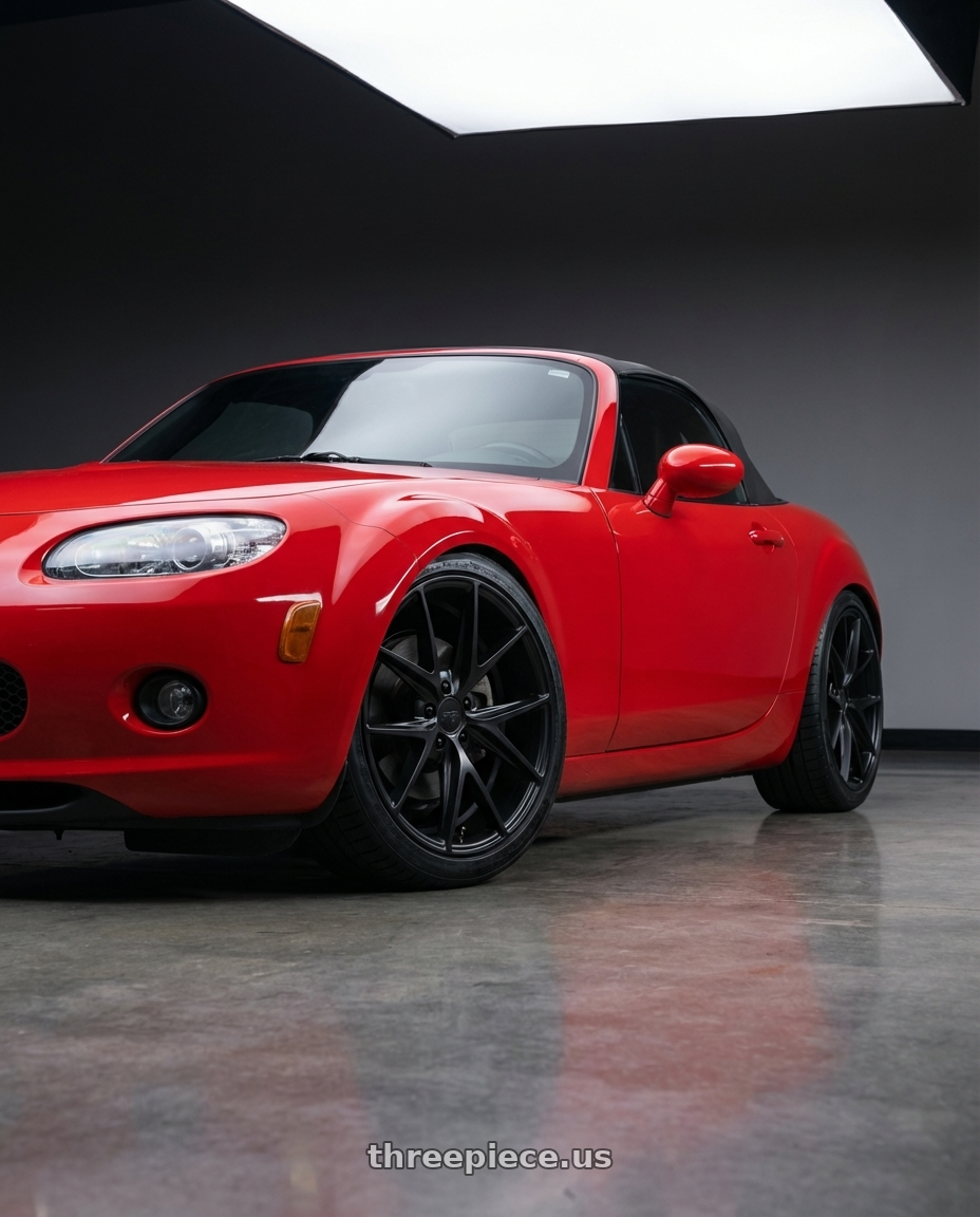 2012 Mazda MX-5 Miata NC with Niche 1PC M117 MISANO 5X114.3 17X8 +40 MATTE BLACK wheels