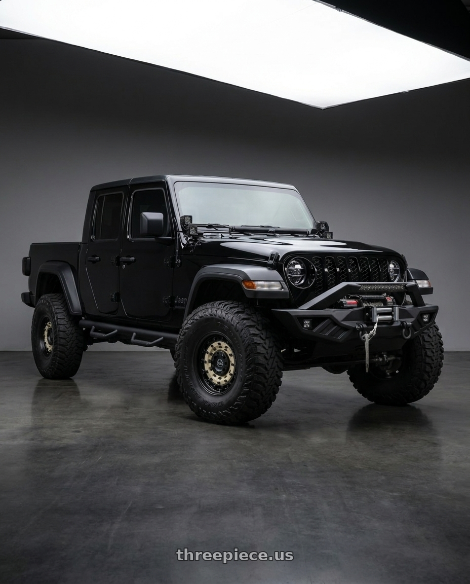 2021 Jeep Gladiator Sport fitted with Black Rhino ARSENAL 5X127/5X139.7 20X9.5 -18 SAND ON BLACK $500 wheels