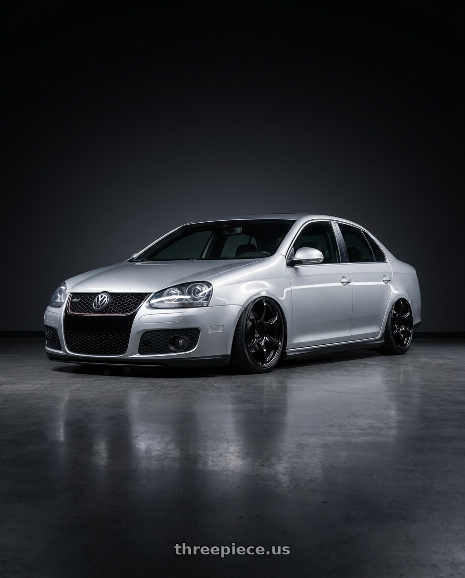 2009 Volkswagen Jetta GLI MK5 with Advan RGIII 5x112 18x8+42 Gloss Black wheels