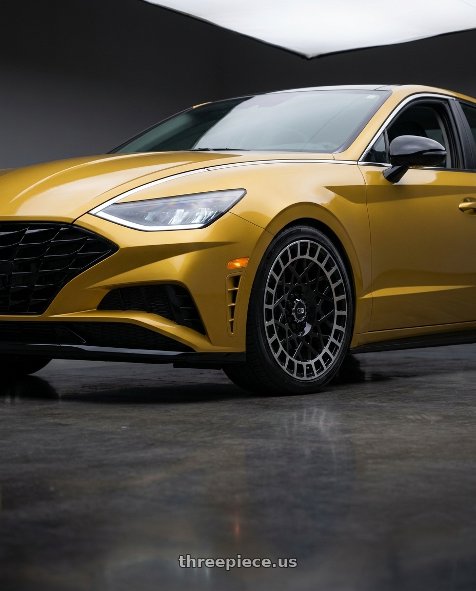 2021 Hyundai Sonata sel plus with Vision Street-Designs 349 Savage 5x114.3 18x8.5+12 Gloss Black Machined Lip wheels