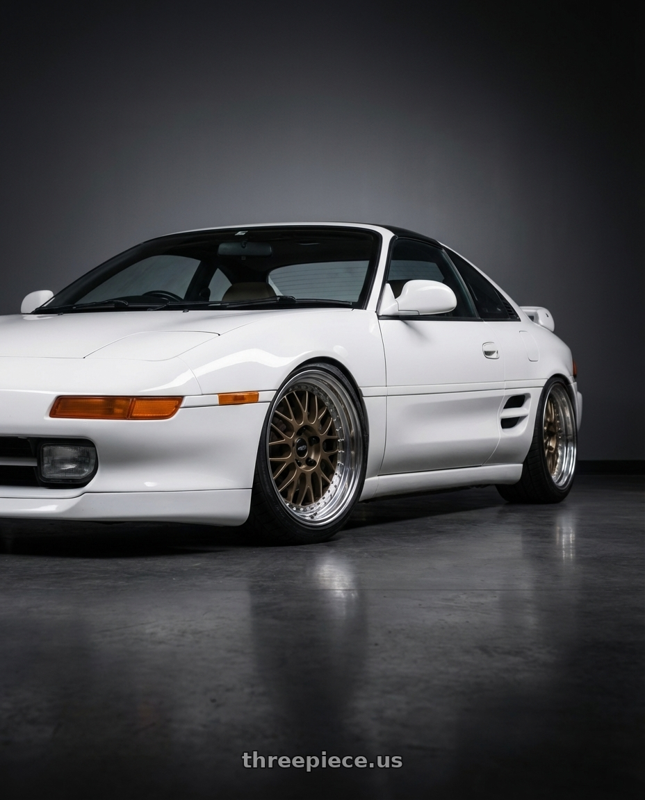 1991 Toyota mr2 with Work Meister M1 3p 4x100 16x10.5+1 A Disk Titanium Gold wheels