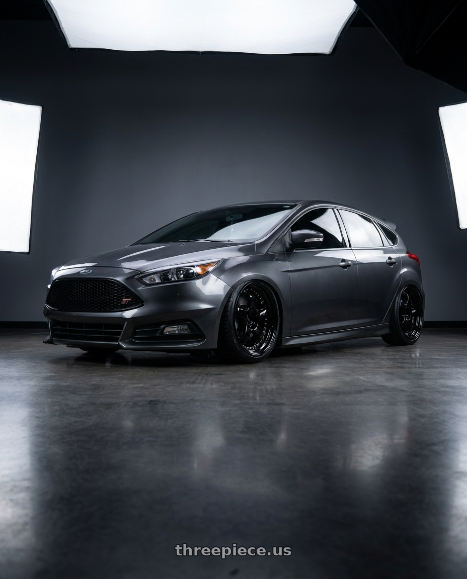 2018 ford focus st with Work Meister S1 3P 5x100 18x7+48 A Disk Black wheels