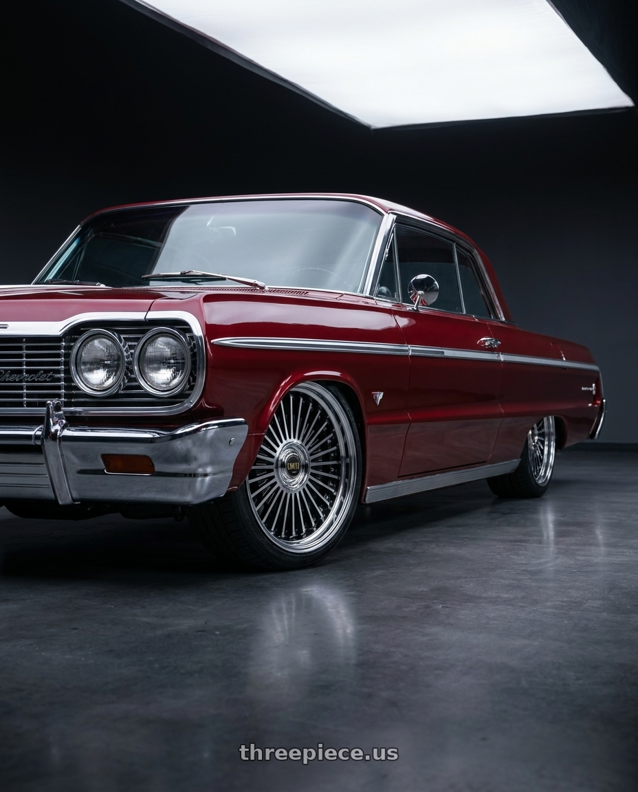 1964 CHEVROLET IMPALA with Work Emitz Black Polish 5x114.3 19x8.0 +45 wheels
