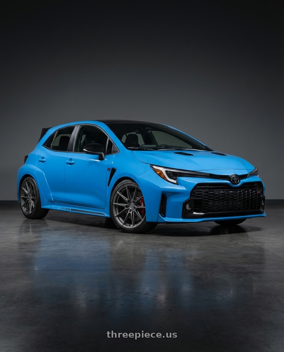 2024 Toyota GR Corolla with Niche 1PC M116 MISANO 5X114.3 18X9.5 +40 MATTE GUN METAL wheels