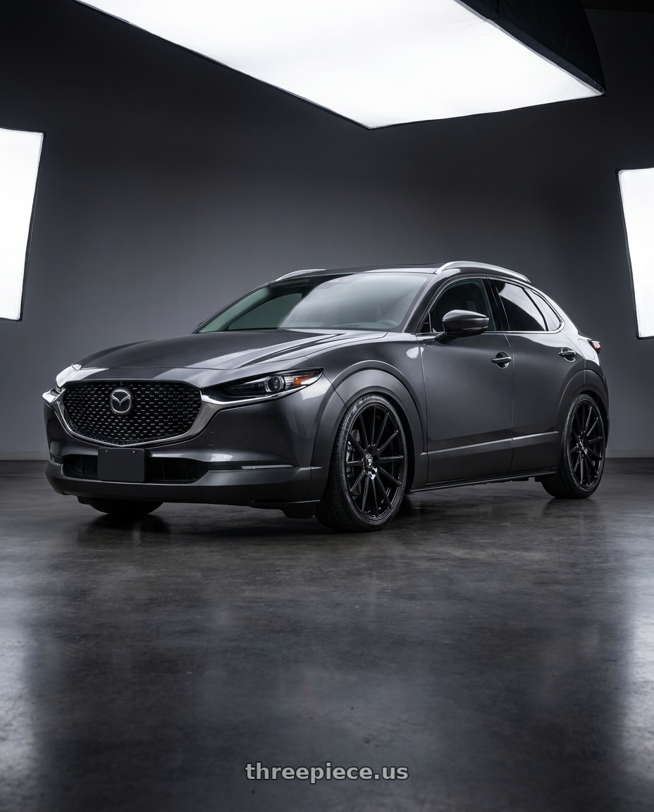 2021 Mazda CX30 with TOUREN TR92 3292 5x114.3 18x8 +35 GLOSS BLACK wheels
