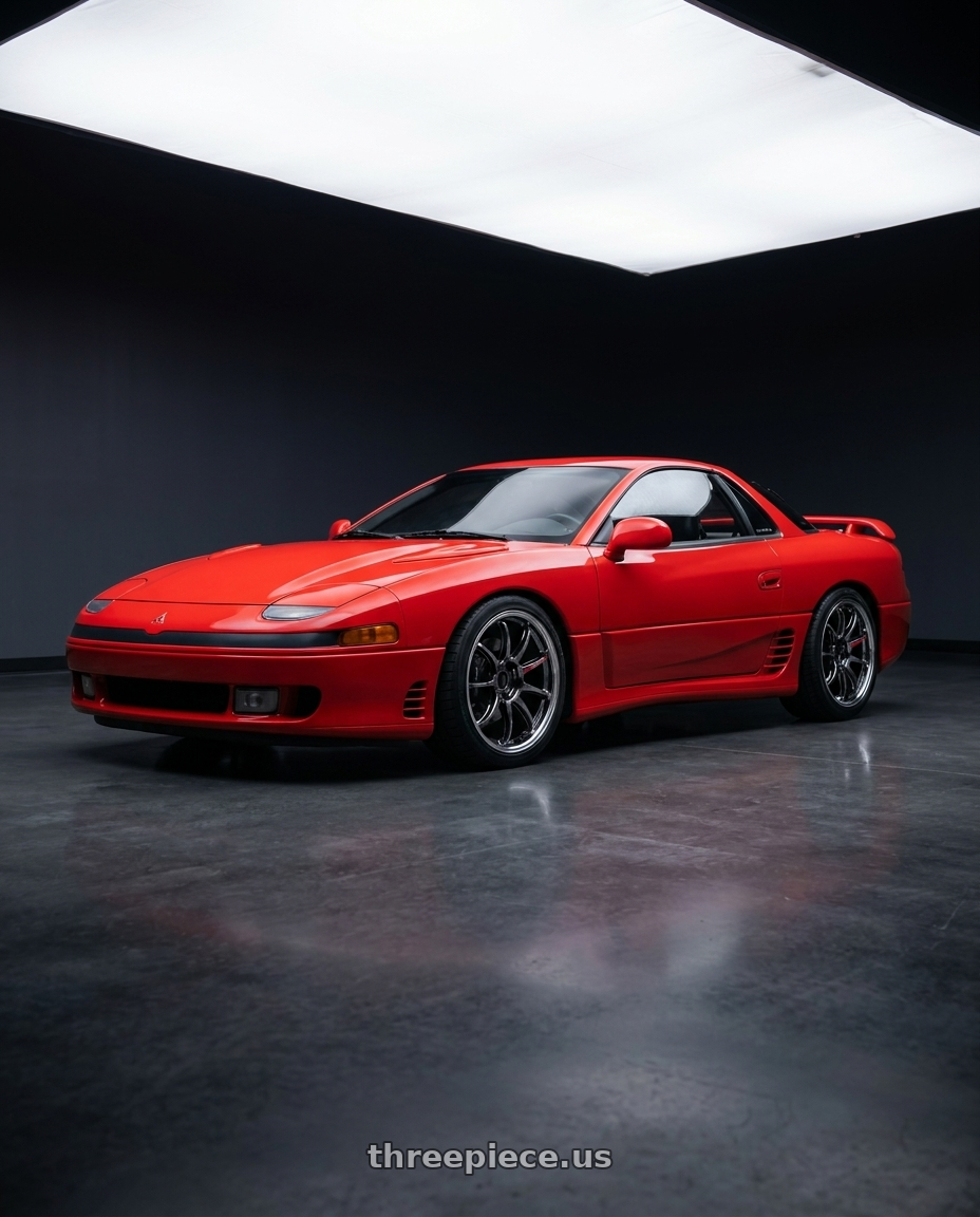 1993 Mitsubishi 3000gt vr4 with Work Emotion Zr10 5x114.3 19x8.5 +38 Glim Black Diamond Rim cut wheels