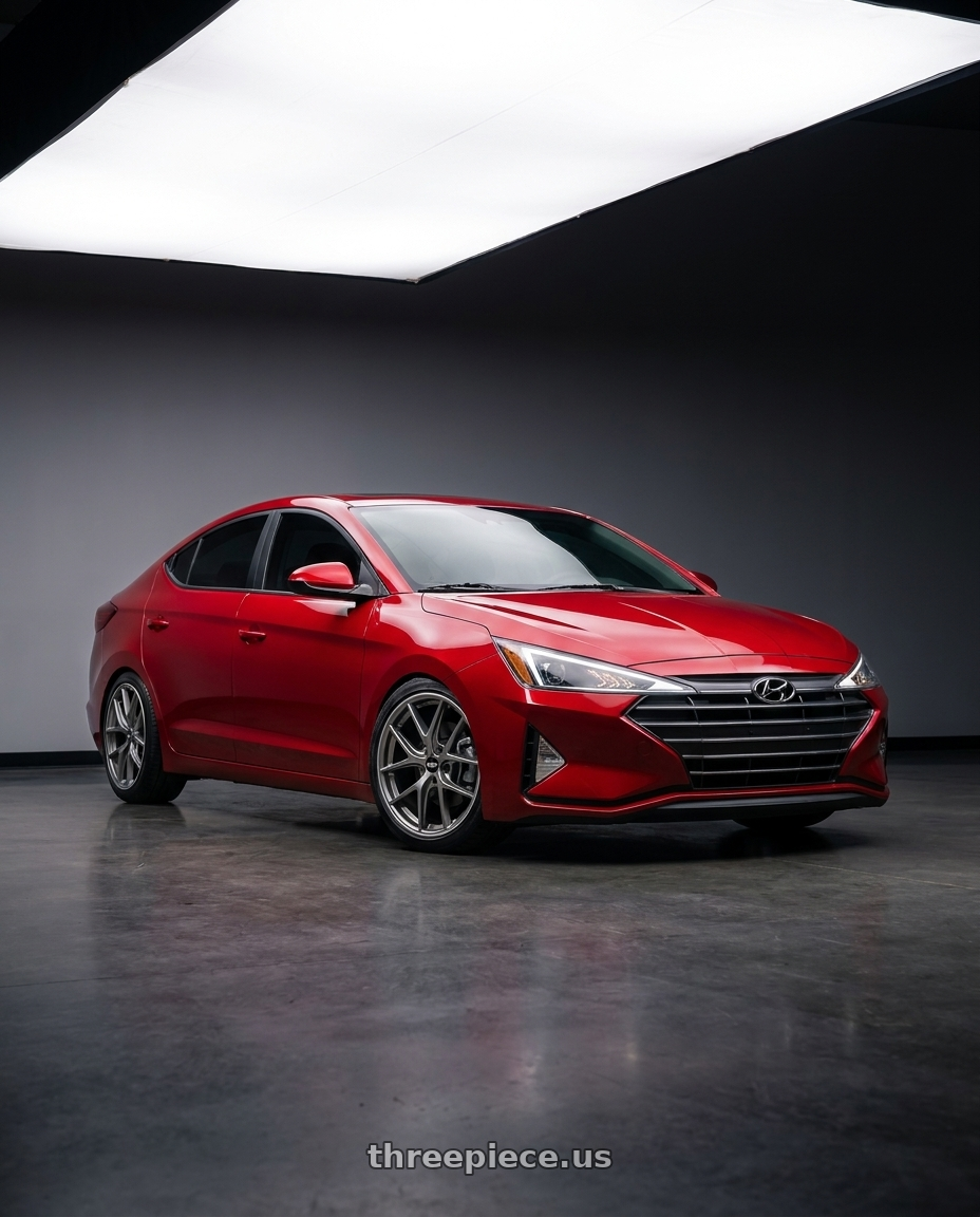 2019 Hyundai Elantra SEL scarlet with BBS CI-R 5x112 19x8.5 +32 Platinum Silver Polished Rim Protector wheels