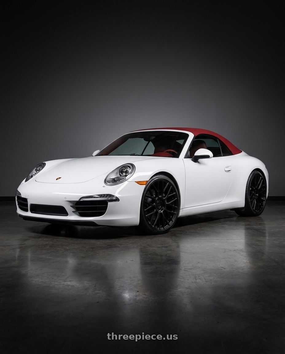 2014 Porsche 911 cabriolet with Victor Equipment STABIL 5X112 20X10.5 +22 MATTE BLACK wheels