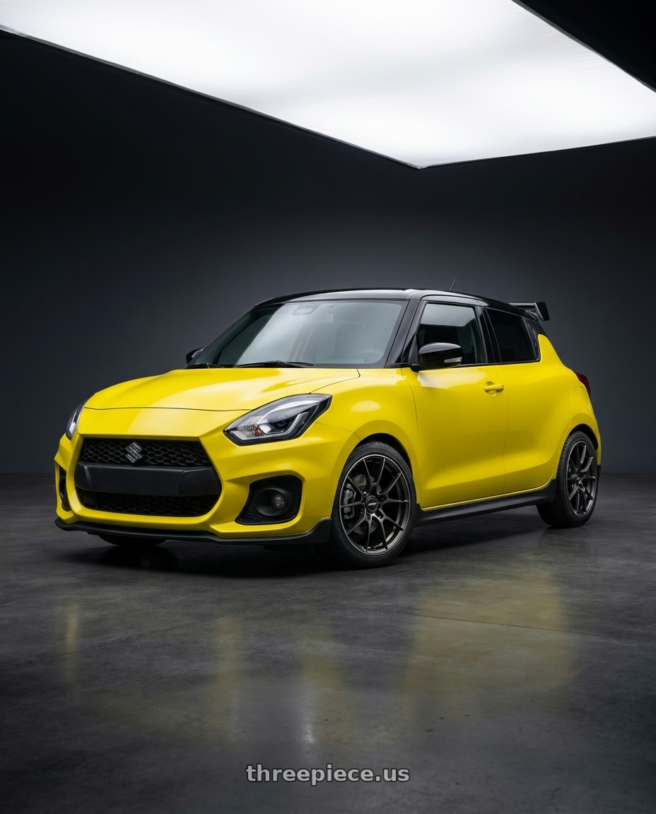 2018 swift sport with Volk Racing G025 5x114.3 18x8.0+35 Matte Gunblack / Rim Edge DC wheels
