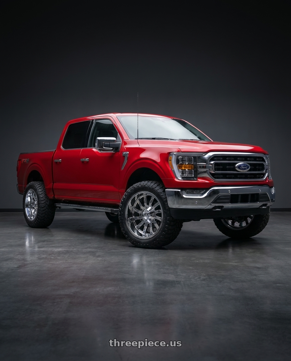 2025 ford f150 XLT supercrew with FULL THROTTLE FT11 6x135/6x139.7 20x10-24 CHROME wheels
