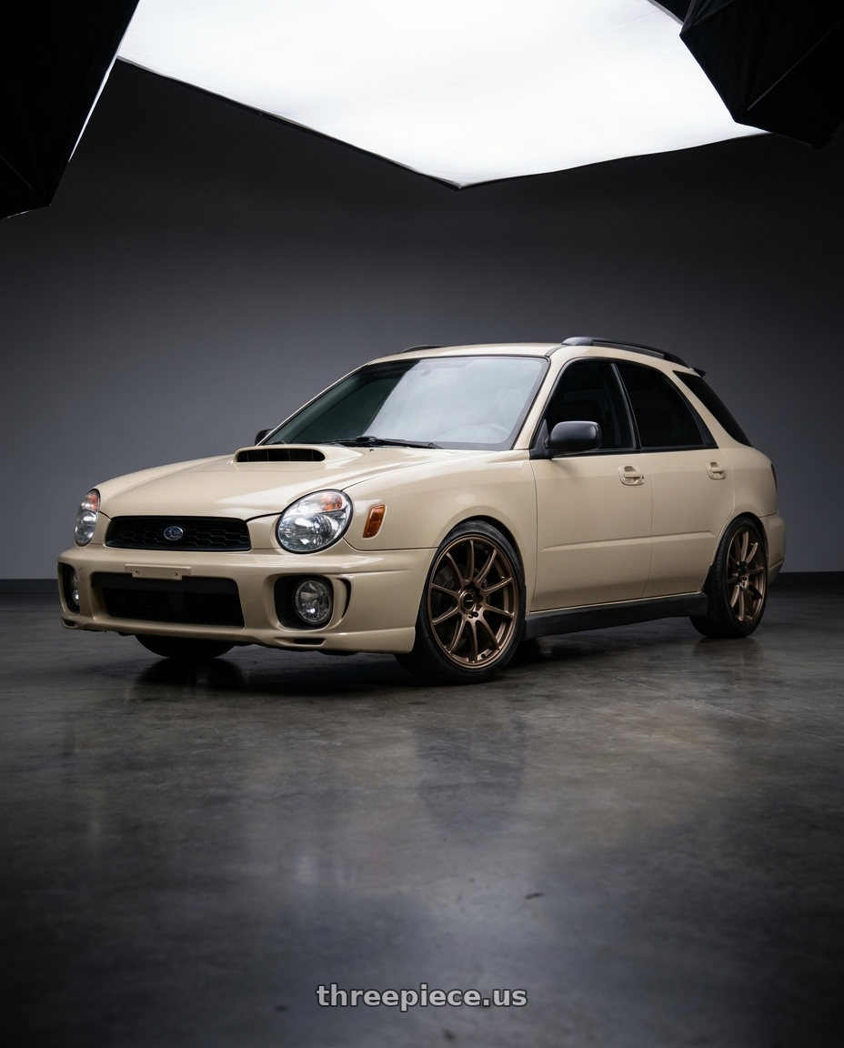 2002 subaru wrx wagon with Enkei Triumph 5x100 18x8.5+45 Matte Bronze wheels