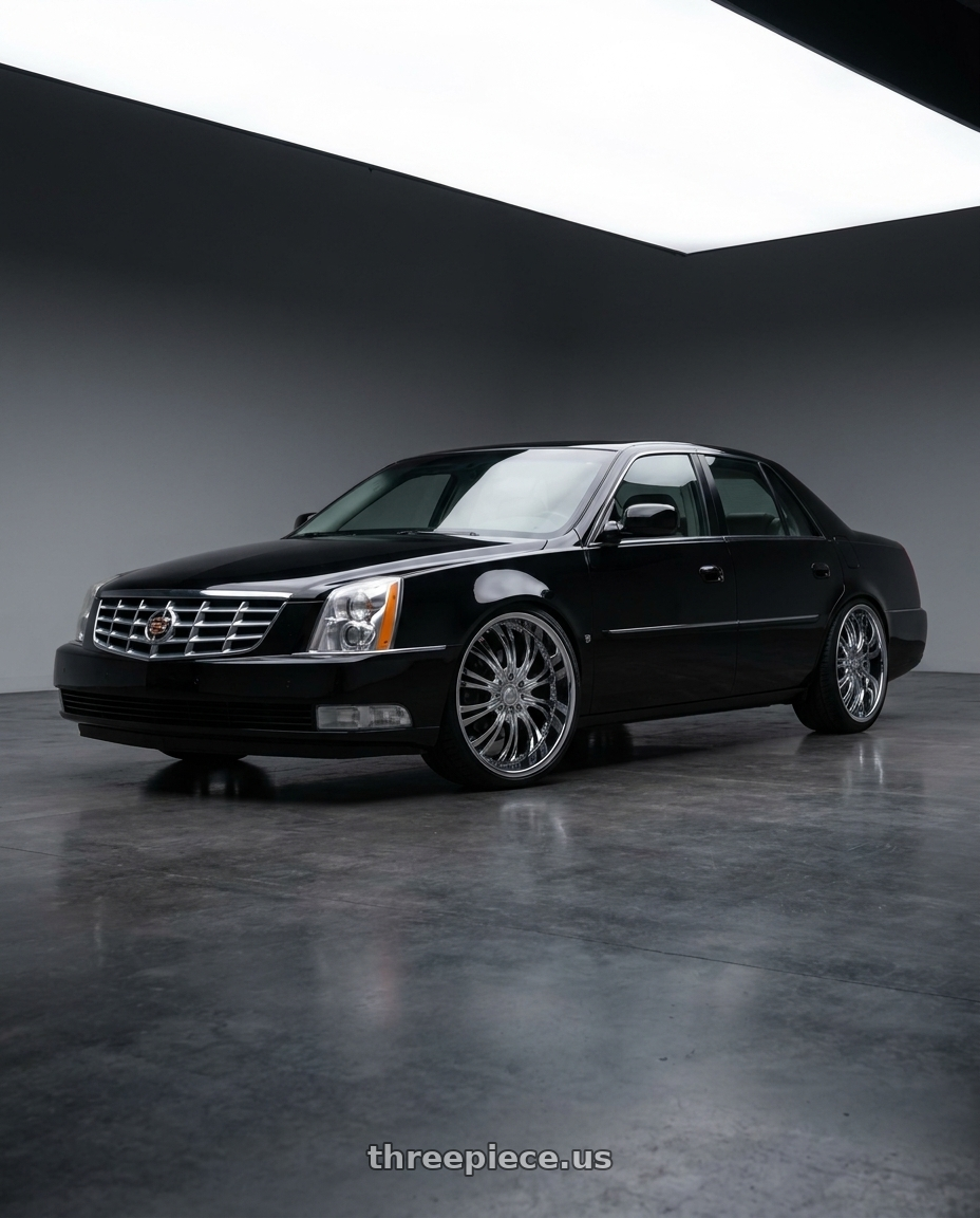 2009 cadillac dts platinum black with Strada FLAME 5x114.3 / 5x120 20x8.5 35MM Chrome wheels