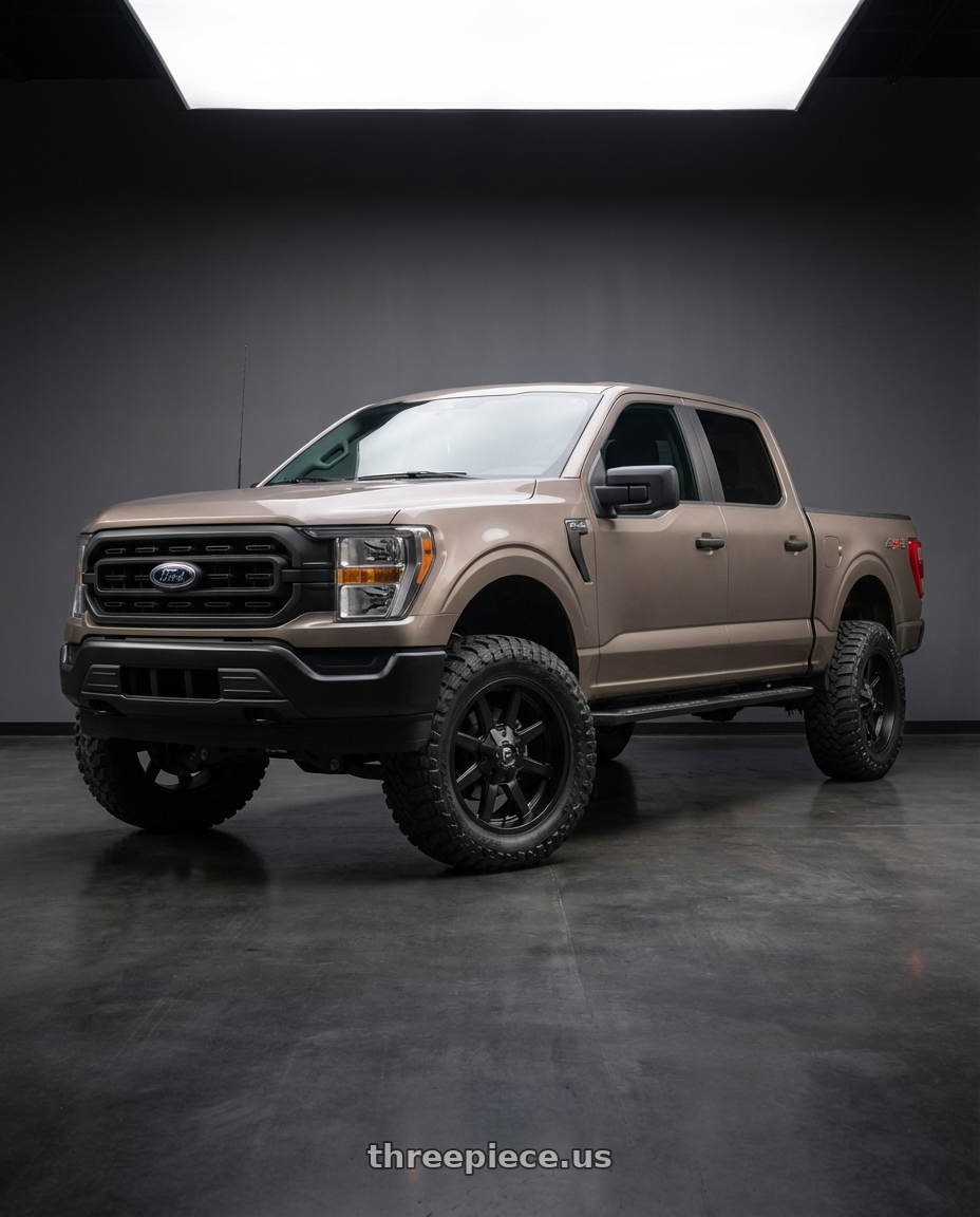 2013 Ford F-150 with Fuel 1PC D436 MAVERICK 6X135/6X139.7 22X9.5 +20 SATIN BLACK wheels