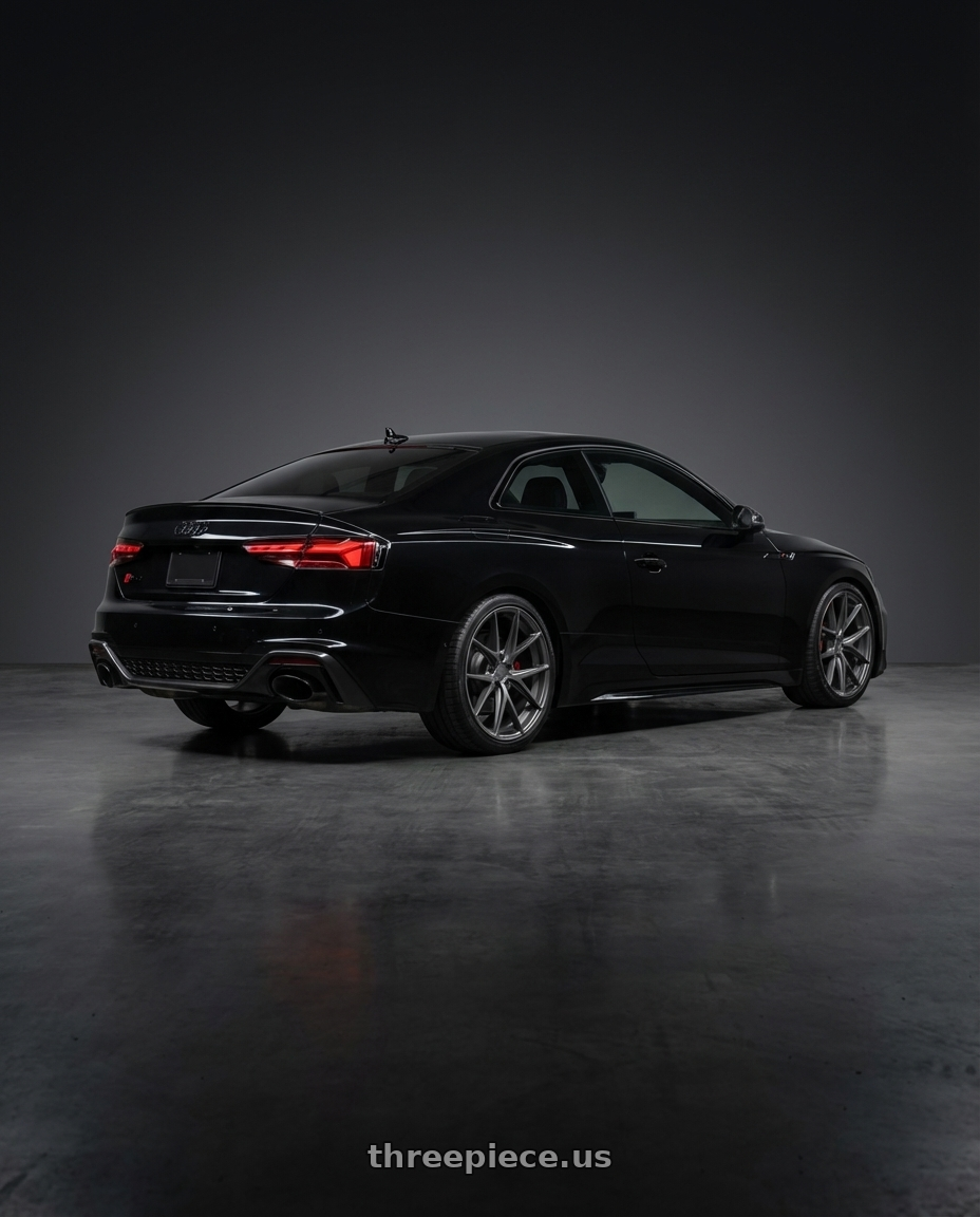 2022 Audi RS5 with Niche 1PC M116 MISANO 5X112 20X10.5 +20 MATTE GUN METAL wheels rear three quarter view square tires