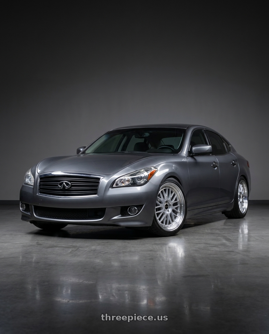 2011 infiniti m37s with Vors VR8 5x114.3 19x9.5  +35 Silver Machine Lip Chrome Rivet wheels