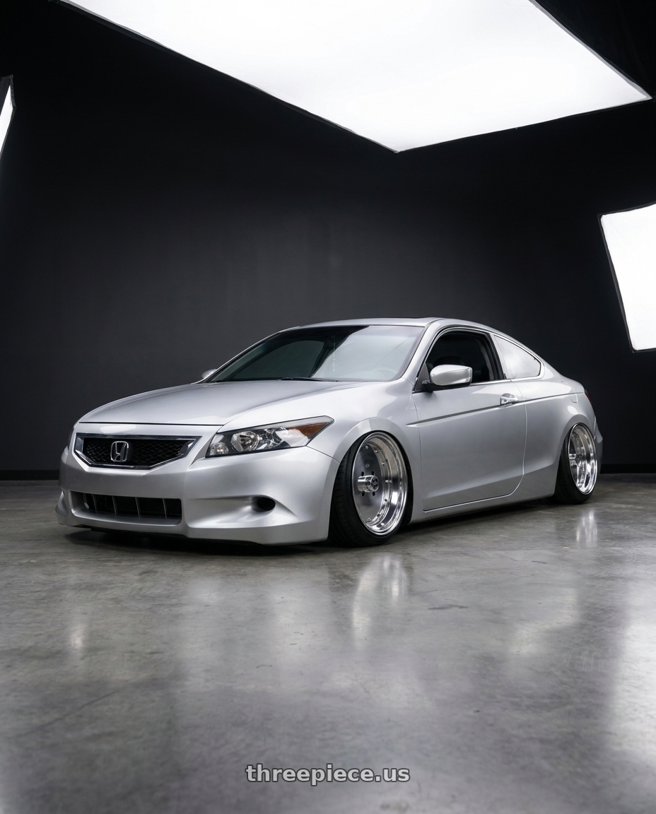 2008 Honda accord coupe silvermoon with Speed Star Mk-I 4x100 14X8+-12  Polished wheels
