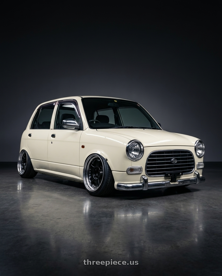 2001 Daihatsu Mira Gino with SSR Professor SP1R 4X100 16X5.5 32 NR Disk Black wheels