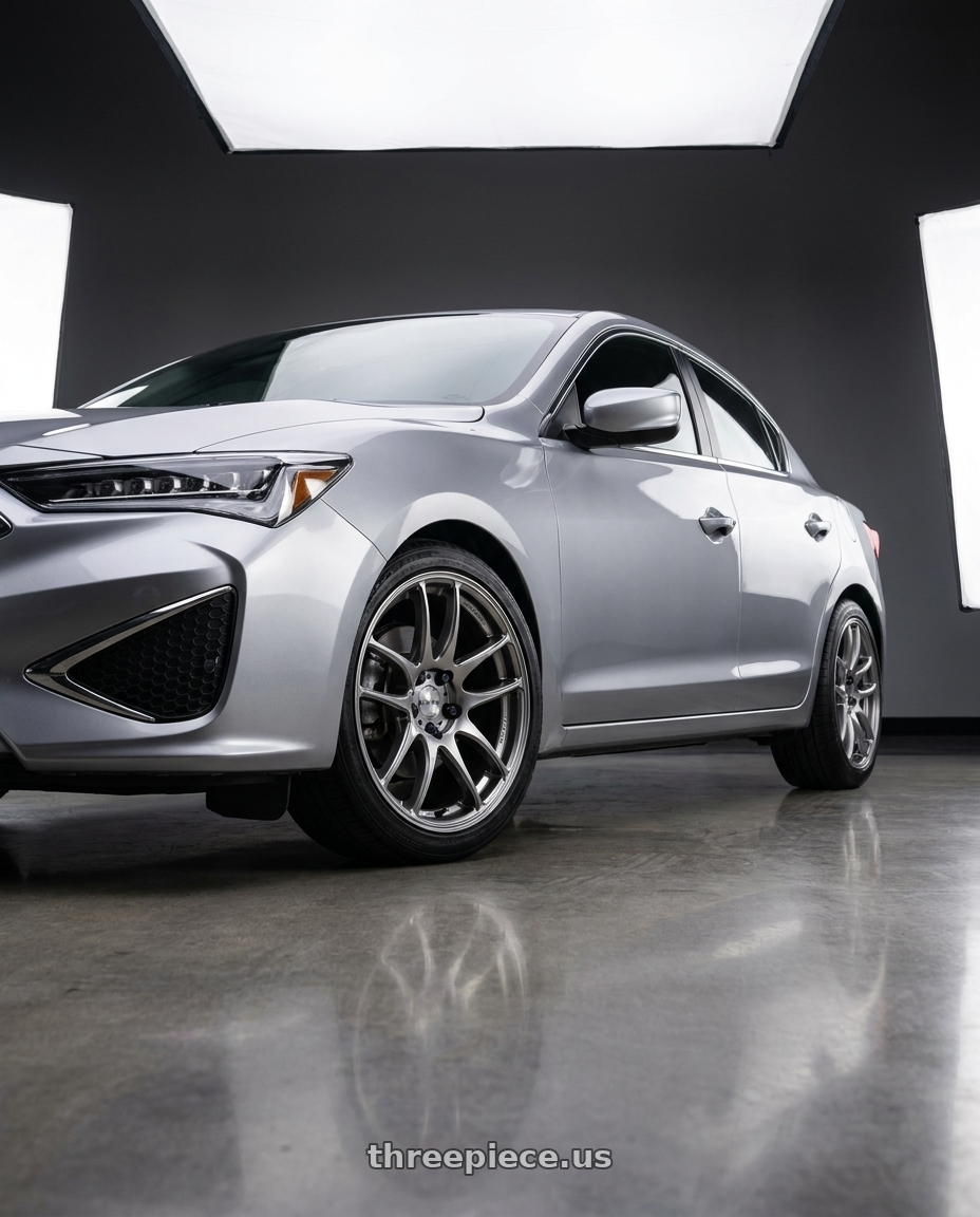 2020 Acura ILX Premium with Work Emotion Cr Kiwami 5x114.3 17x7 +38 Gt Silver wheels