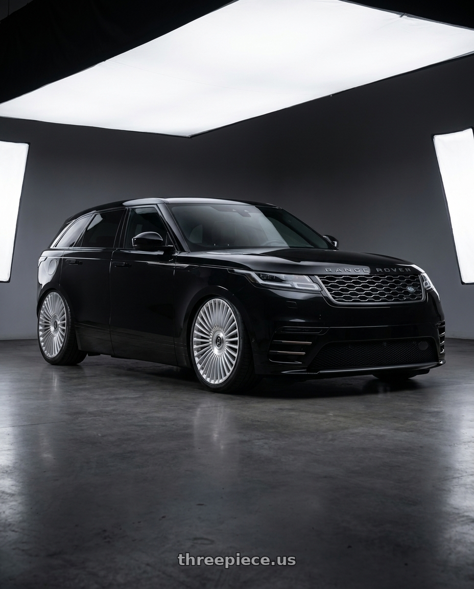 2018 Land Rover Range Rover Velar with DOLCE LUXURY TRENTO 6x135/6x139.7 24x10 +35 Glossy Silver Brush Face wheels