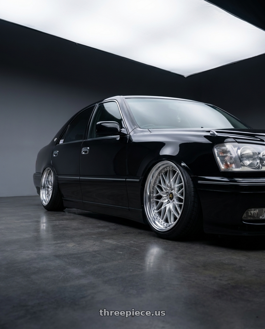 2000 Toyota Crown athlete V with Work Vs-Xv 5x114.3 18x10+41 L Disk Silky Rich Silver wheels