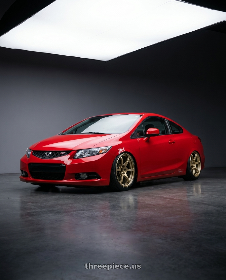 2015 Honda Civic Si with Advan RGIII 5x114.3 17x8.5+31 Gold wheels