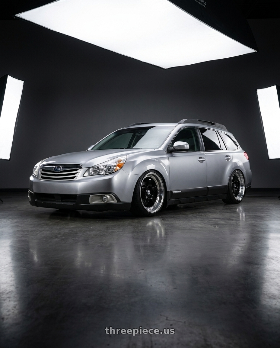 2012 Subaru outback with Konig SSM 5x100 18x9+42 Gloss Black w/ Machined Lip wheels