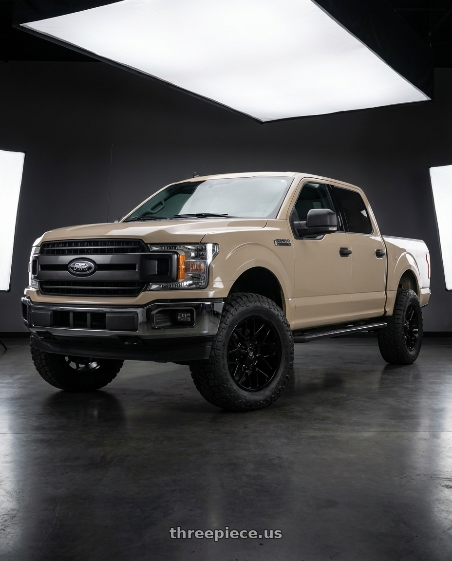 2019 Ford F-150 with Gear Off Road 768B 6X135/6x139.7 20x9 +18 Gloss Black wheels