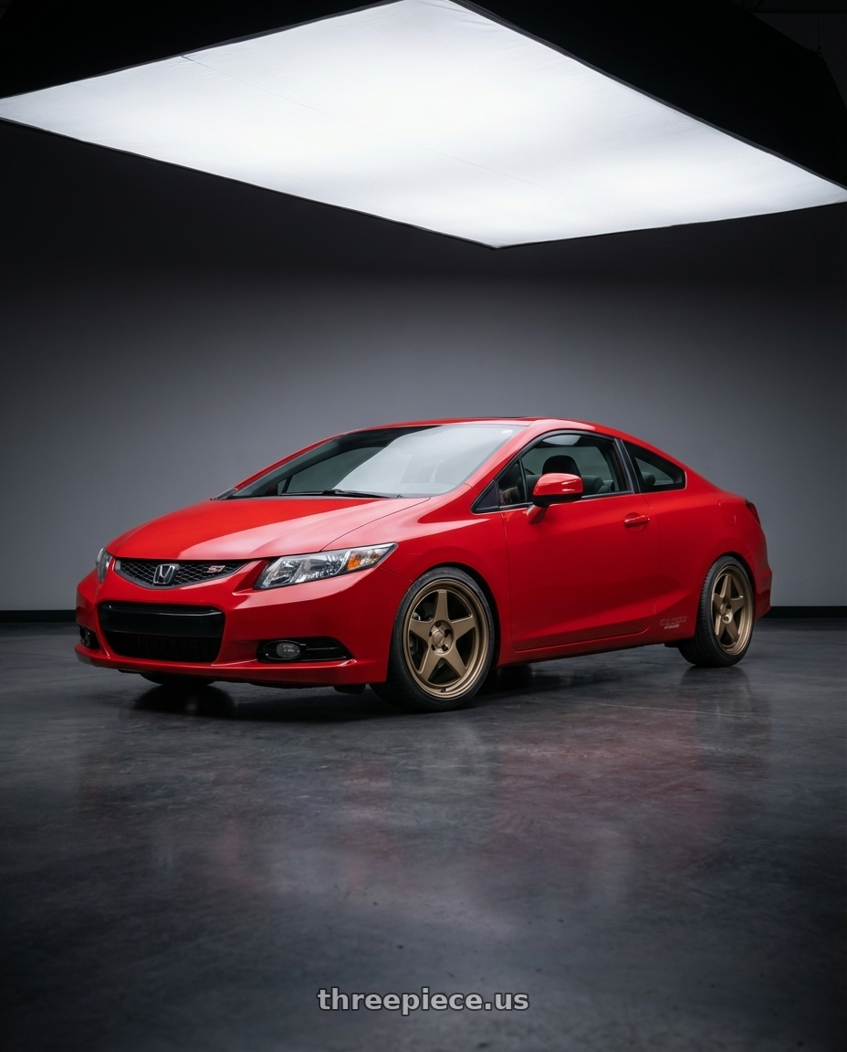 2011 Honda Civic Si with Kansei K12B KNP 5x114.3 17x9 35 Bronze wheels