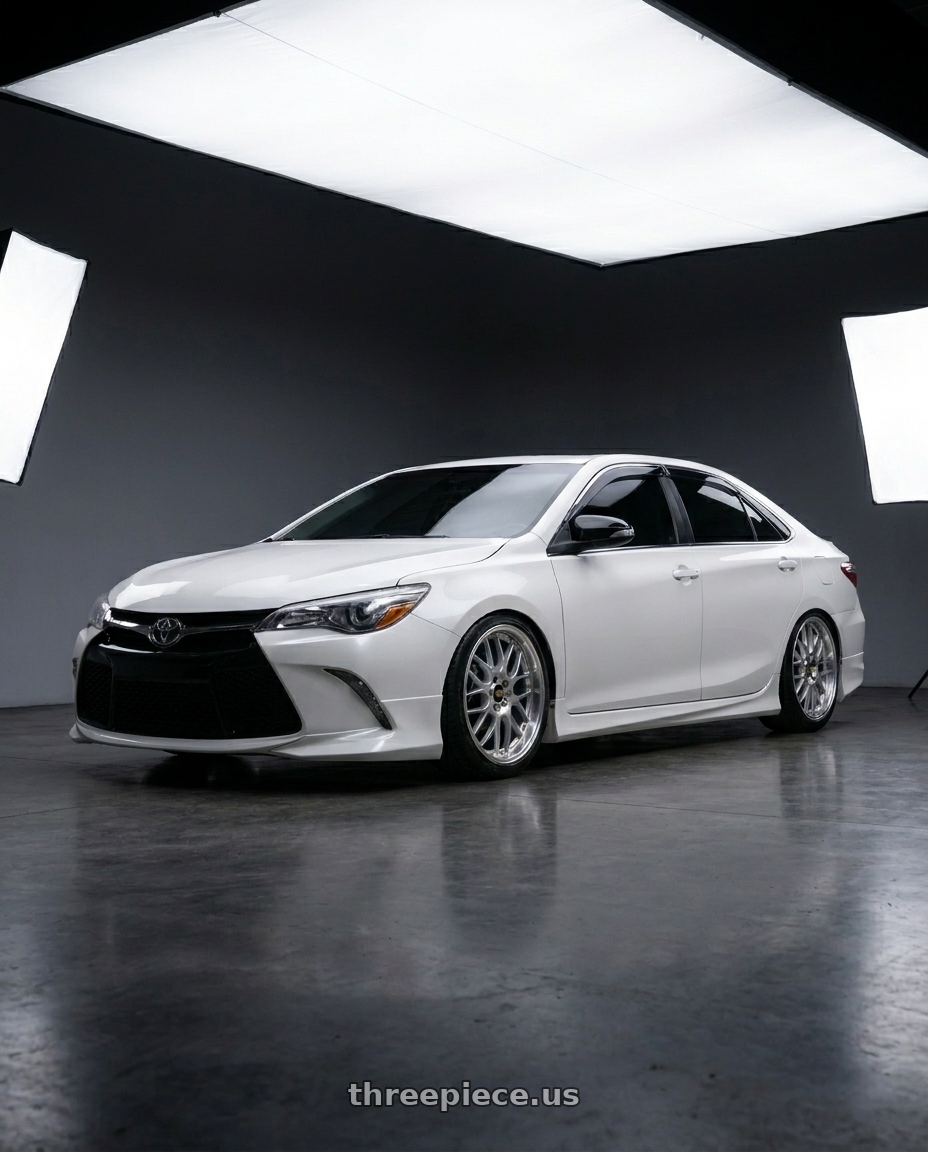 2017 Toyota XV55 White Color ，With Modellista Body Kit  with BBS LM 5x114.3 19x8.5+43 Diamond Silver wheels