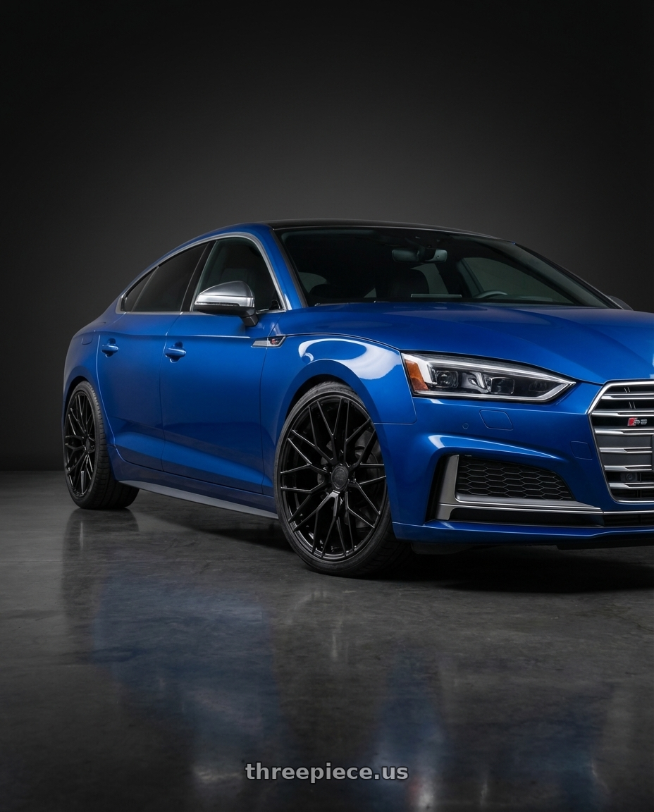 2014 Audi S5 B8 with Avant Garde Wheels M520R 5X112 19x9.5 +40 Gloss Black wheels