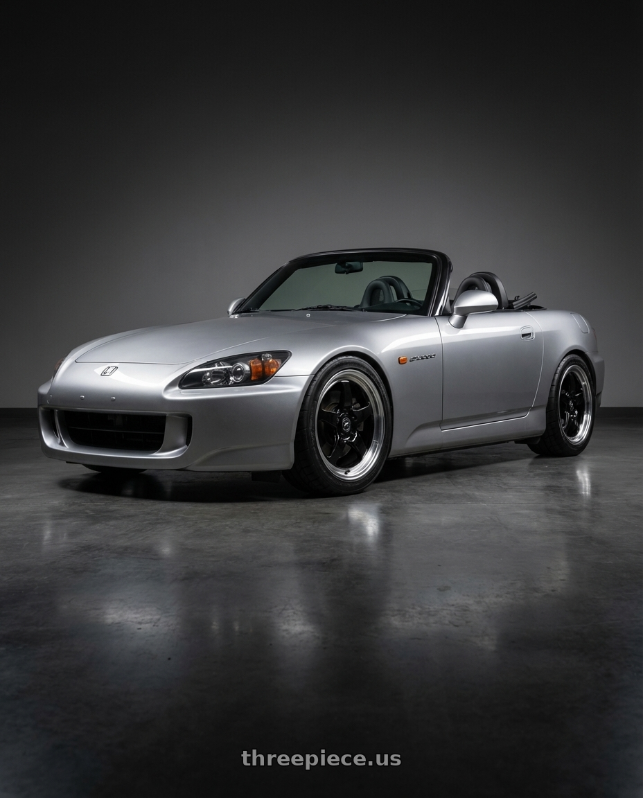 2009 Honda S2000 with Forgestar D5 Drag 5x114.3 17x5 -21 Gloss Black Machined wheels