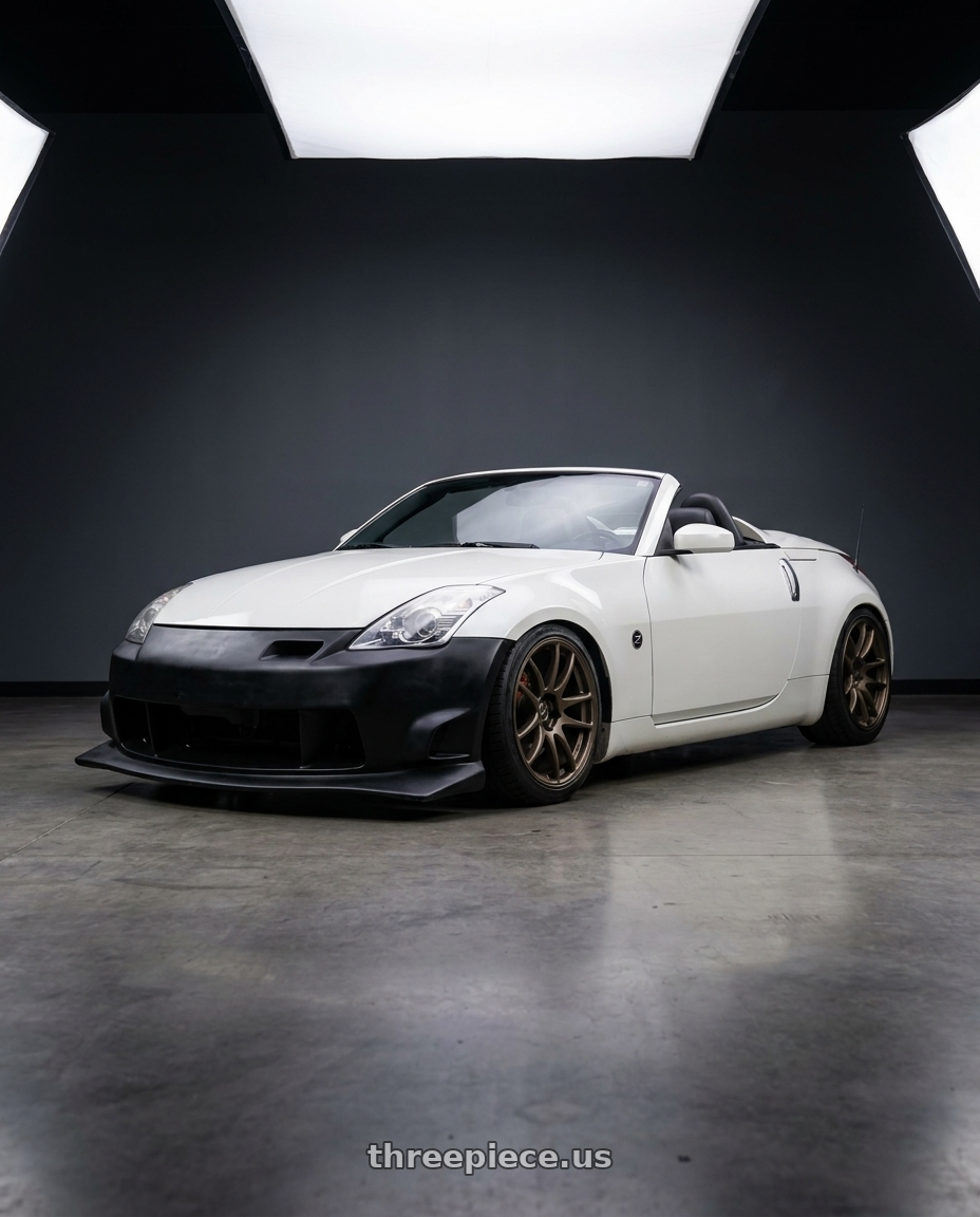2004 nissan 350z touring with Work Emotion Cr Kiwami 5x114.3 17x8 +35 Matte Bronze wheels