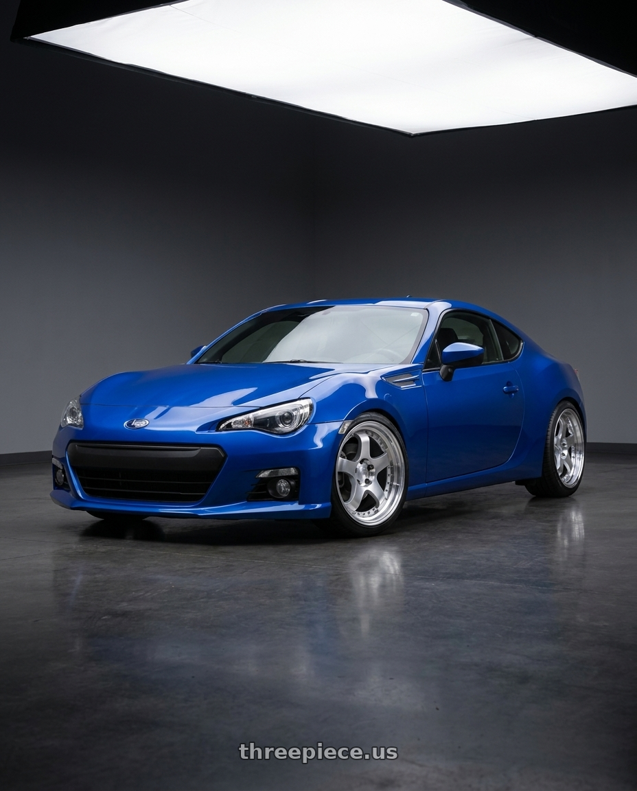 2013 Subaru BRZ with Aodhan AH03 5x100 18x9.5+35 Silver w/Machined Face wheels