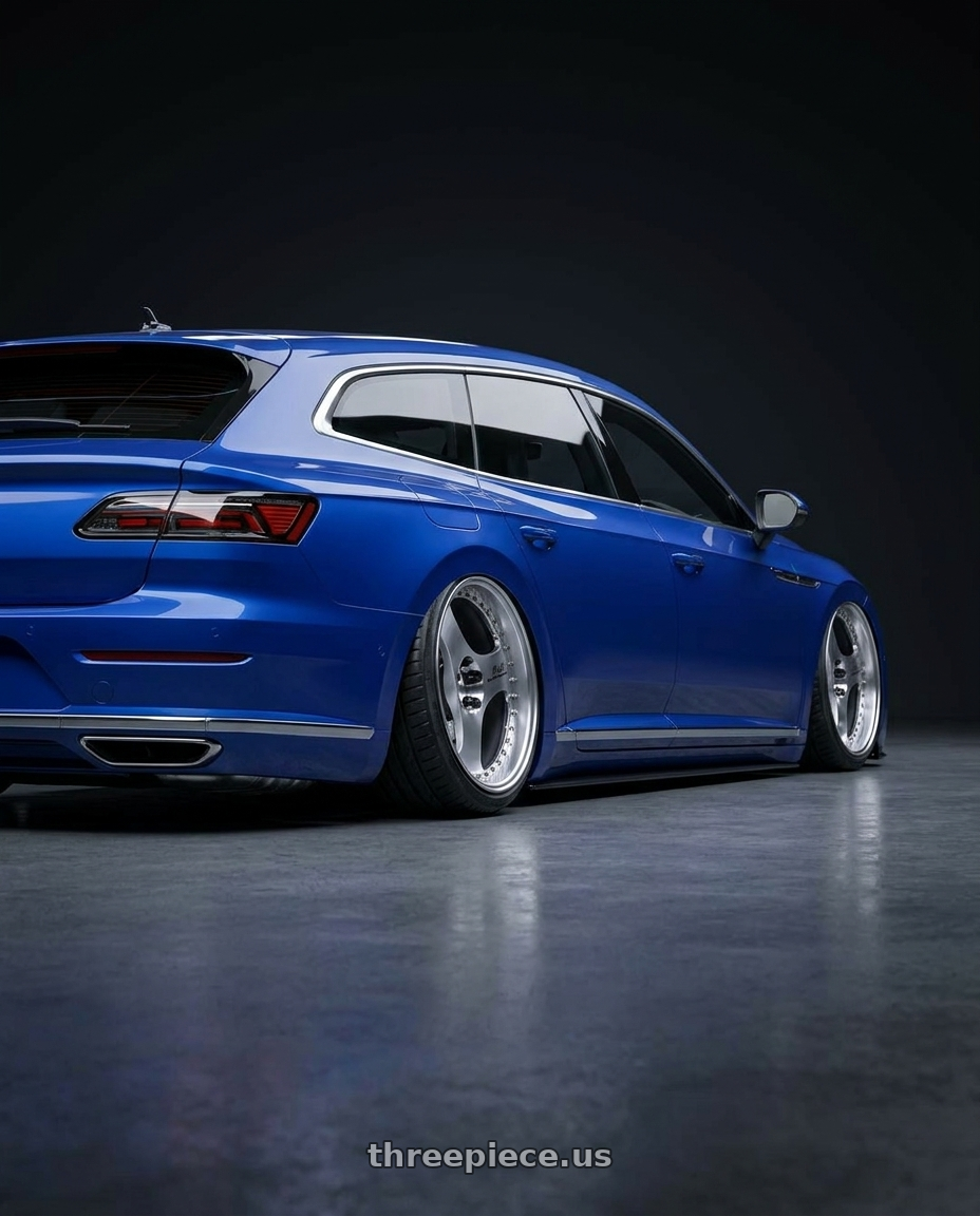 2021 VW Arteon Shooting Brake R with Advan Racing ONI2 PROGRESSIVE 5x114.3 20x8.5 +33 MACHINING & DIAMOND CUT wheels rear three quarter view extreme stretch tires