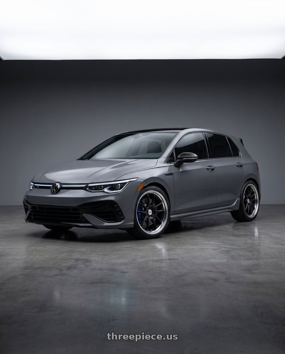 2026 Volkswagen Golf R Graphite with Work Cr 2P 5x112 18x8.5 +45 Matte Black wheels