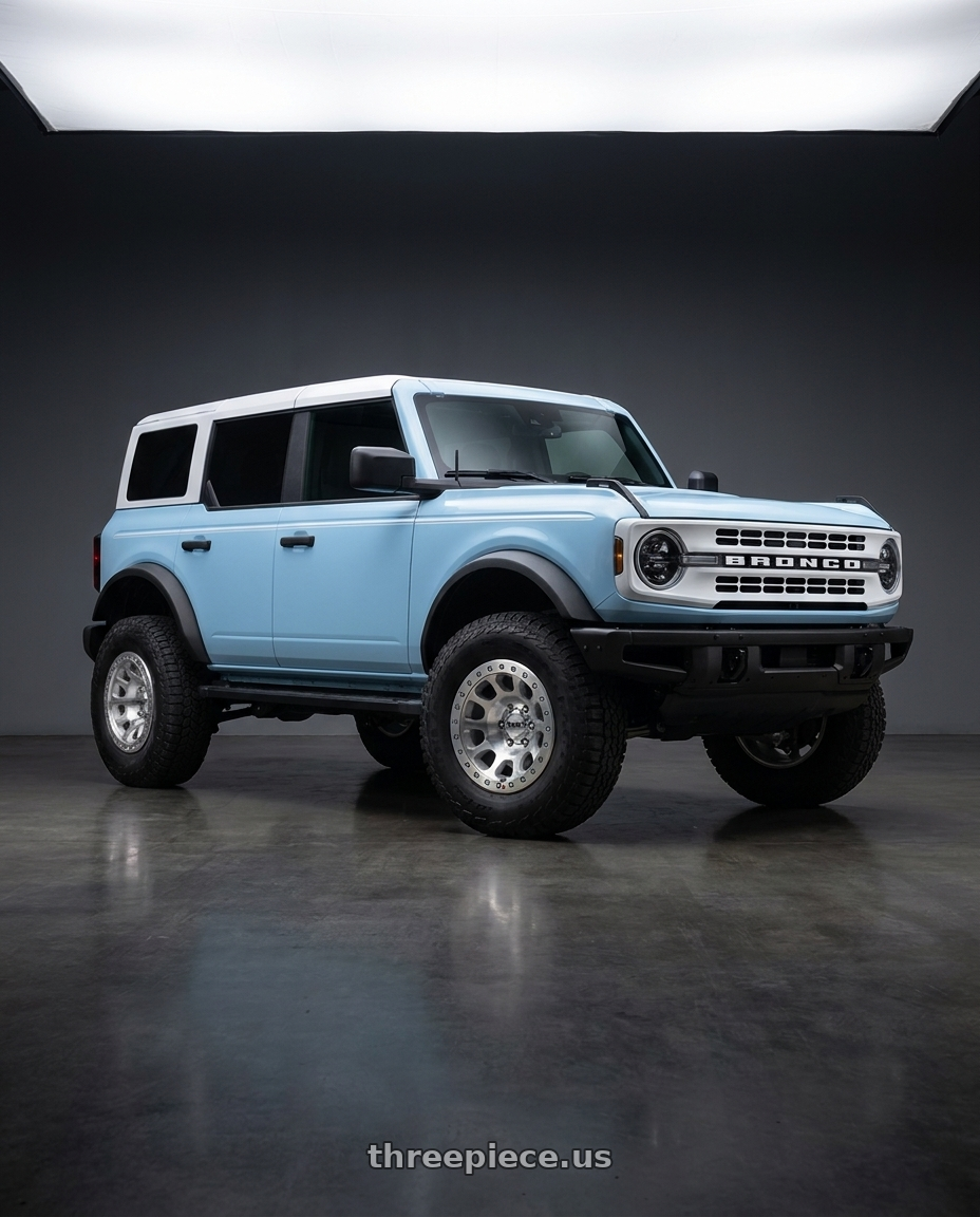 2025 Ford Bronco Heritage with KMC E25 BEADLOCK 6x139.7 17x9 -12 Machined wheels