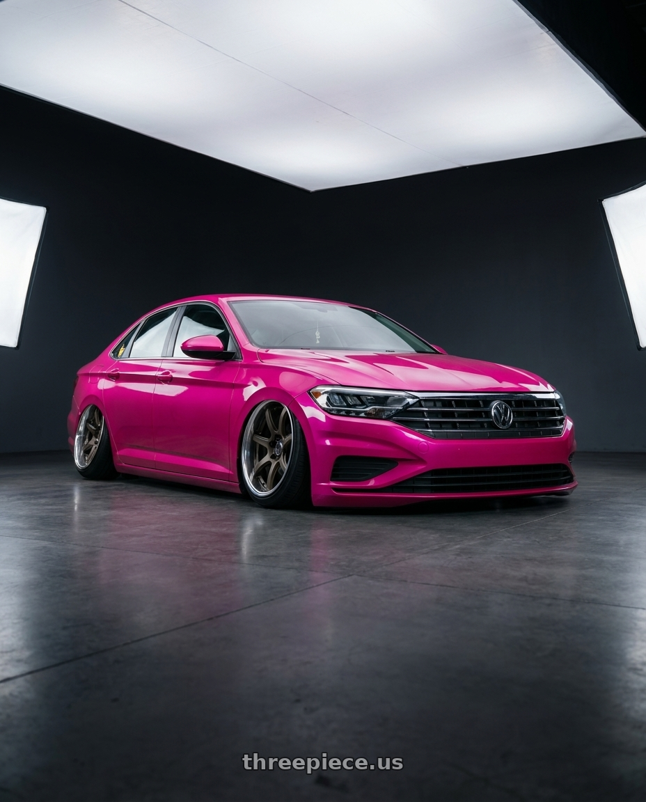 2019 vw jetta pink with Work Emotion T7R 2P wheels