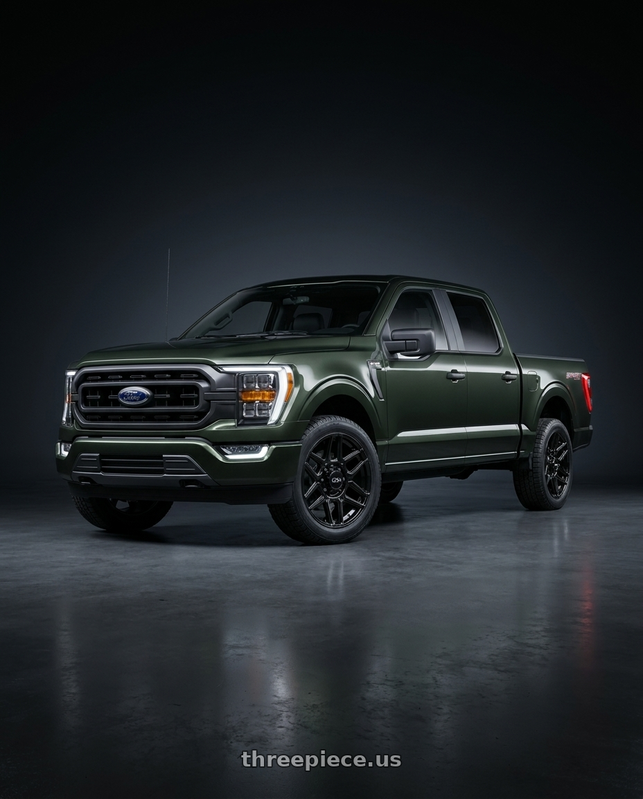 2021 Ford F-150 XL with Ion Type 146 6x135 20x9+18 Gloss Black wheels