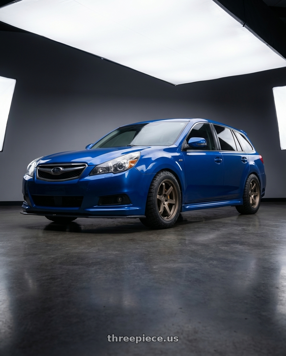2013 Subaru Legacy tS with ESR Wheels SR SERIES SR07 5x100 18x9.5 +22 Matte Bronze wheels