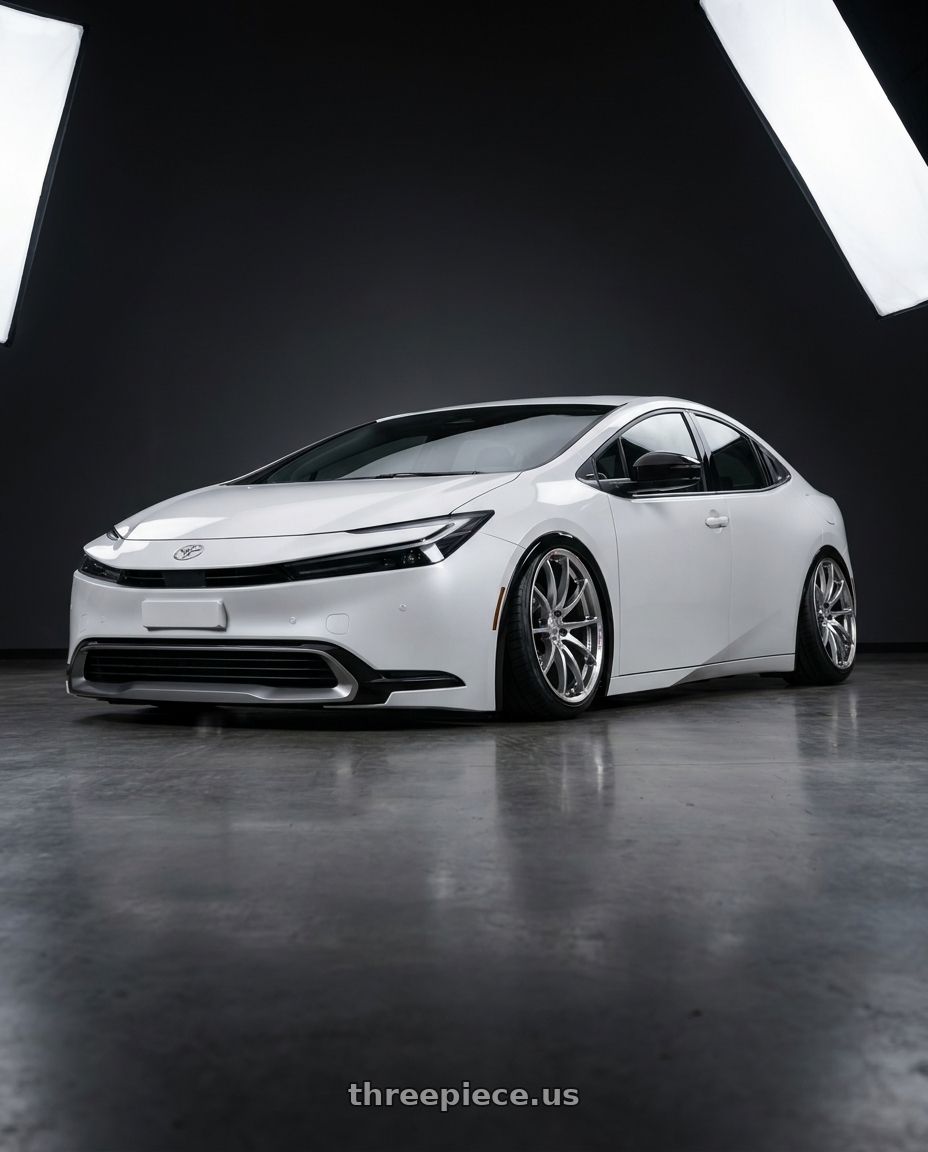 2025 Toyota Prius PHEV 鉑鑽白 with Volk Racing VERSUS VV21S 5x114.3 18x9.5 +38 GRACE SILVER wheels