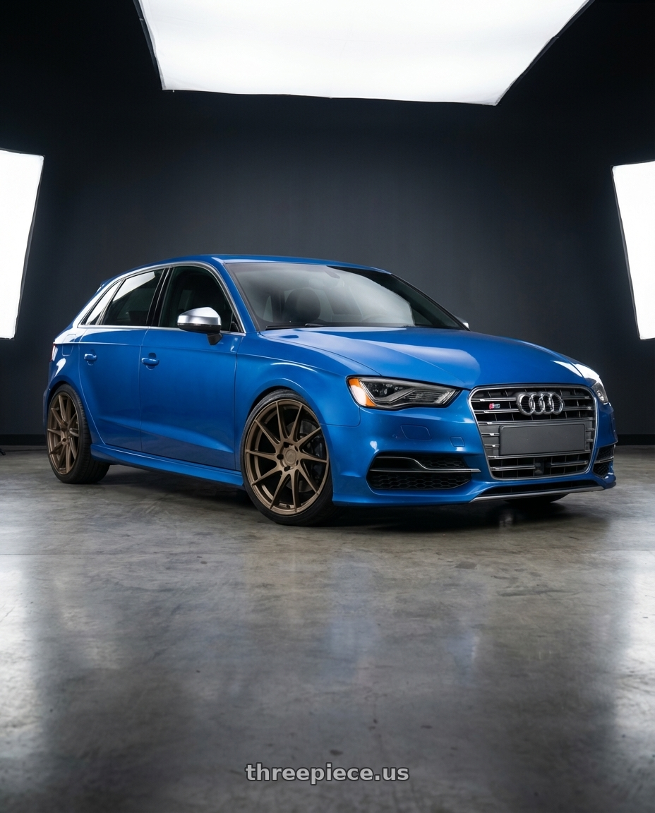 2019 Audi S3 8V with Aodhan AH09 5x112 18x8.5 +35 Matte Bronze wheels