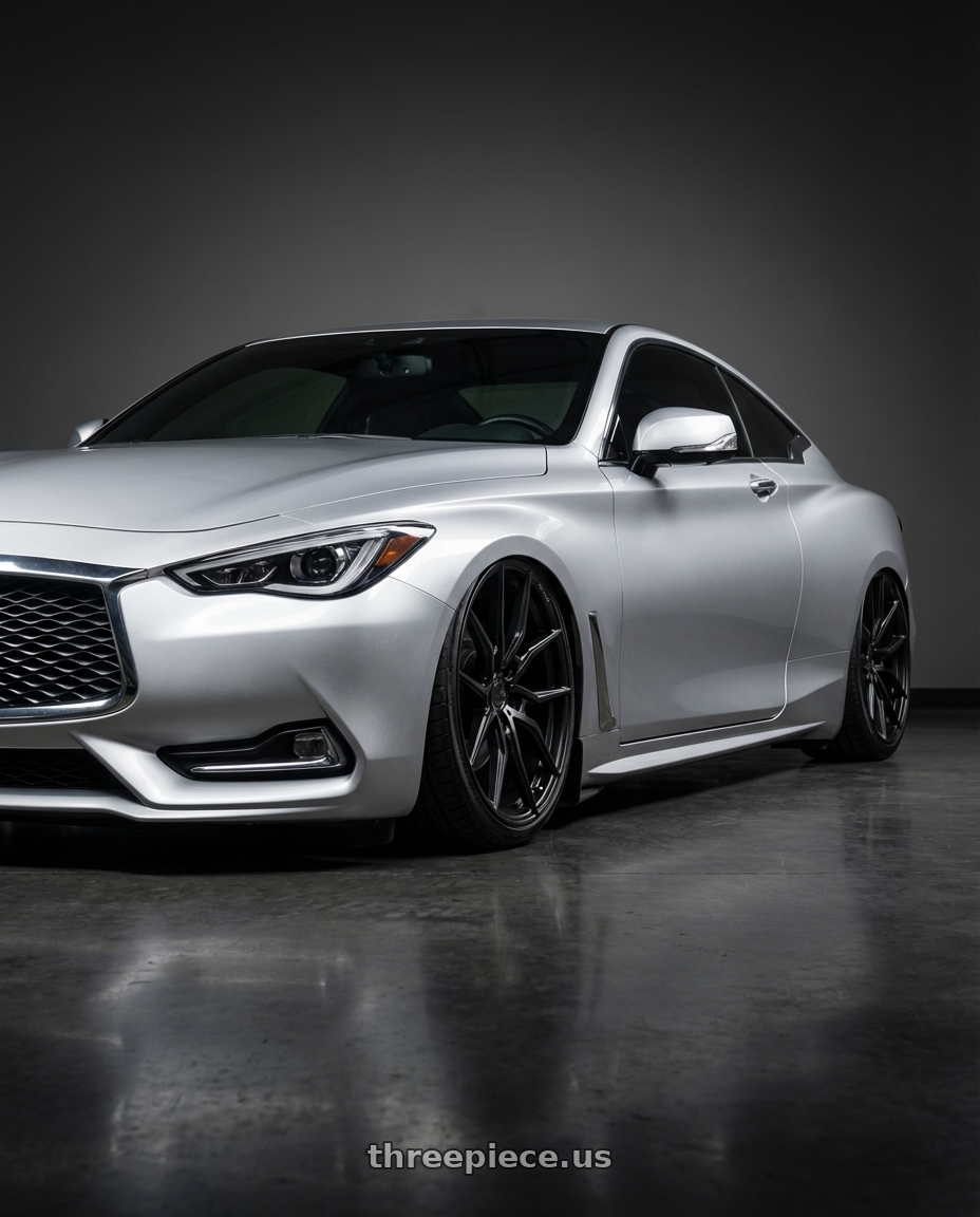 2020 Infiniti Q60 with Aodhan AFF1 5x114.3 20x9+32 Matte Black wheels