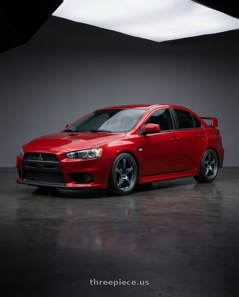 2012 Mitsubishi Lancer Evo X with Gram Lights 57CR 5x114.3 18x9.5+22 Gunblue II wheels