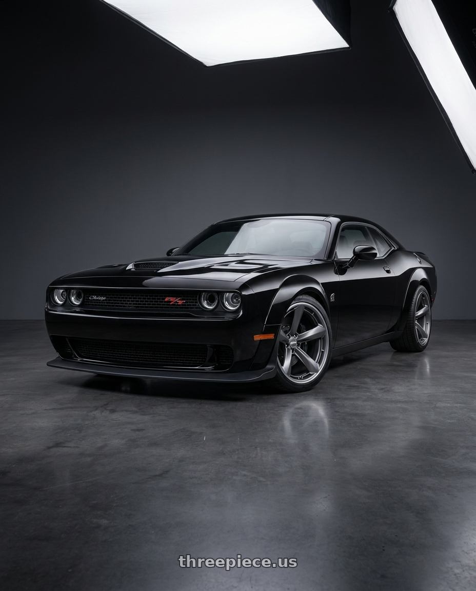 2021 Dodge Challenger R T with American Racing TTF 5X115 20X11 -6 MATTE ANTHRACITE W/ MACHINED LIP wheels