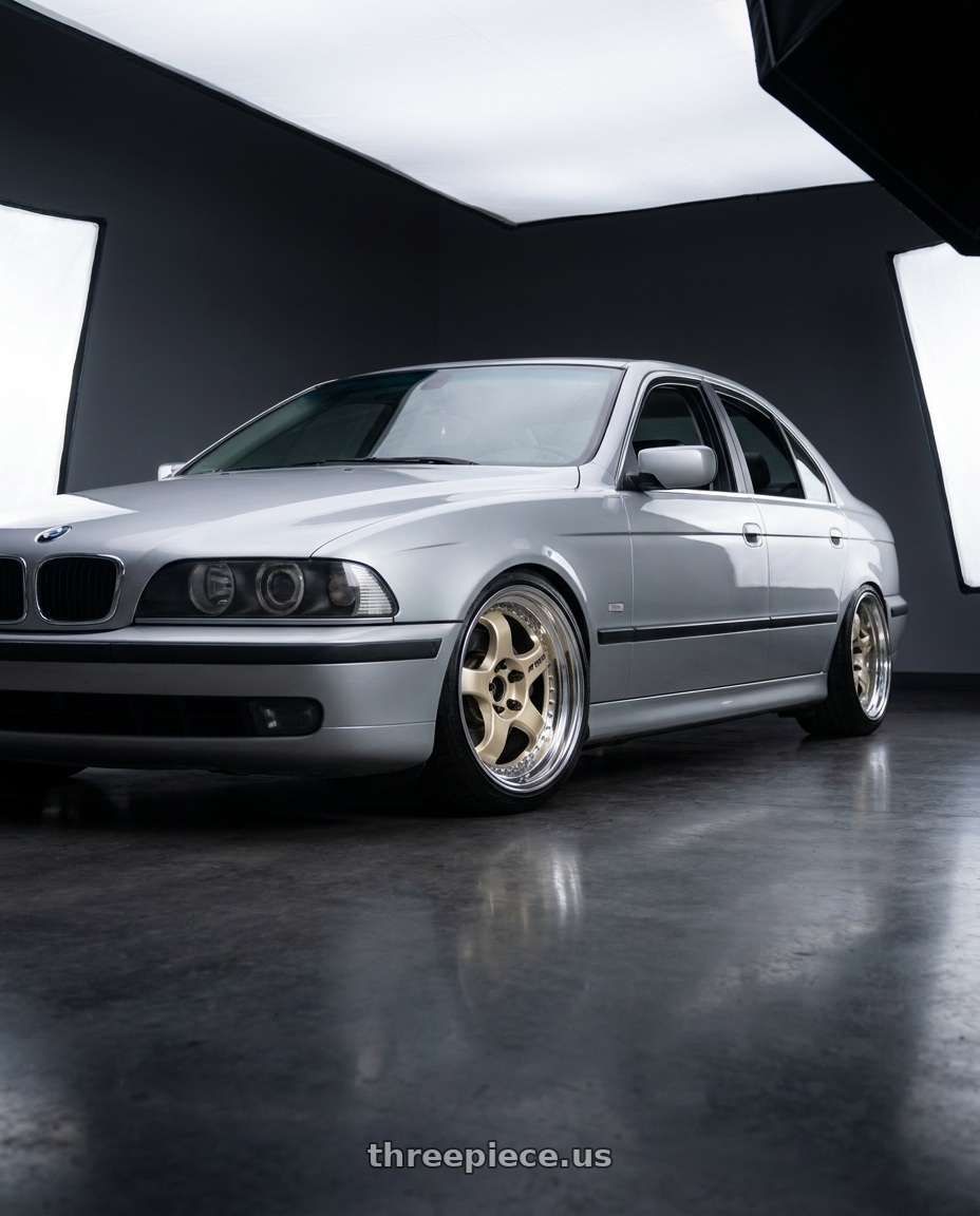 1999 bmw 530i e39 5 with Work Meister S1 3P 5x120 18x9+43 R Disk Bright Buff Finish wheels